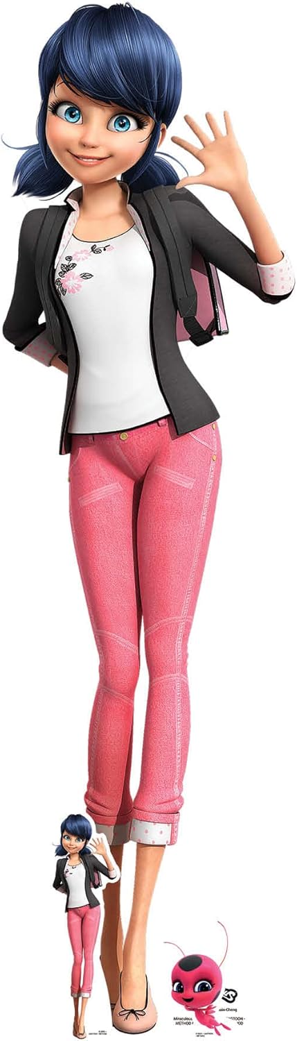 Star Cutouts SC4044 Marinette Dupain-Cheng - Miraculous Tales of Ladybug & Cat Noir - Anime Lifesize Cardboard Cutout with Free Mini Kwami