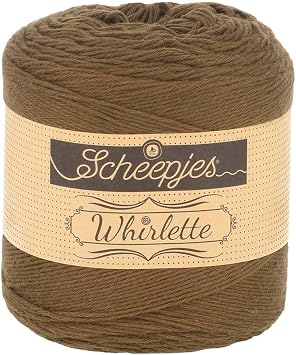 Scheepjes Whirlette Yarn 100 g 3.5 oz - Color 883 Bitter Coffee, Cotton-Acrylic Light Worsted for Crochet and Knitting