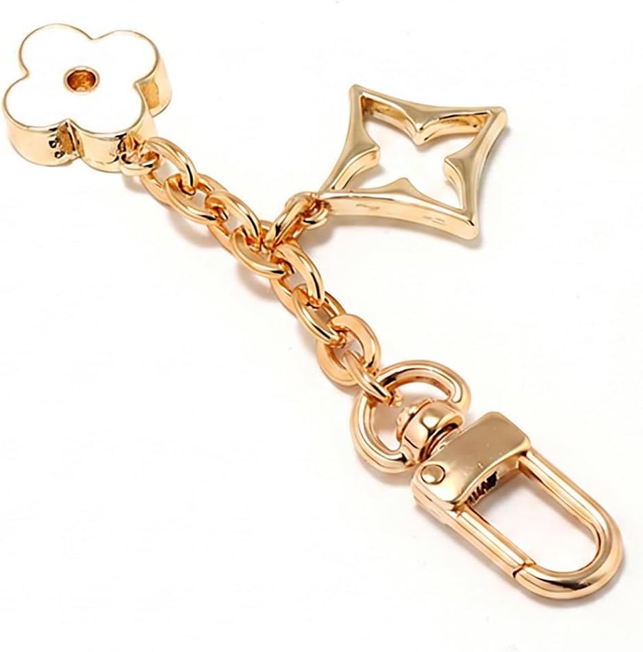 Cute Four-Leaf Keychain Bag Charm Accessories, Metal Decorative Chain for Handbags, Purse Charm for Women