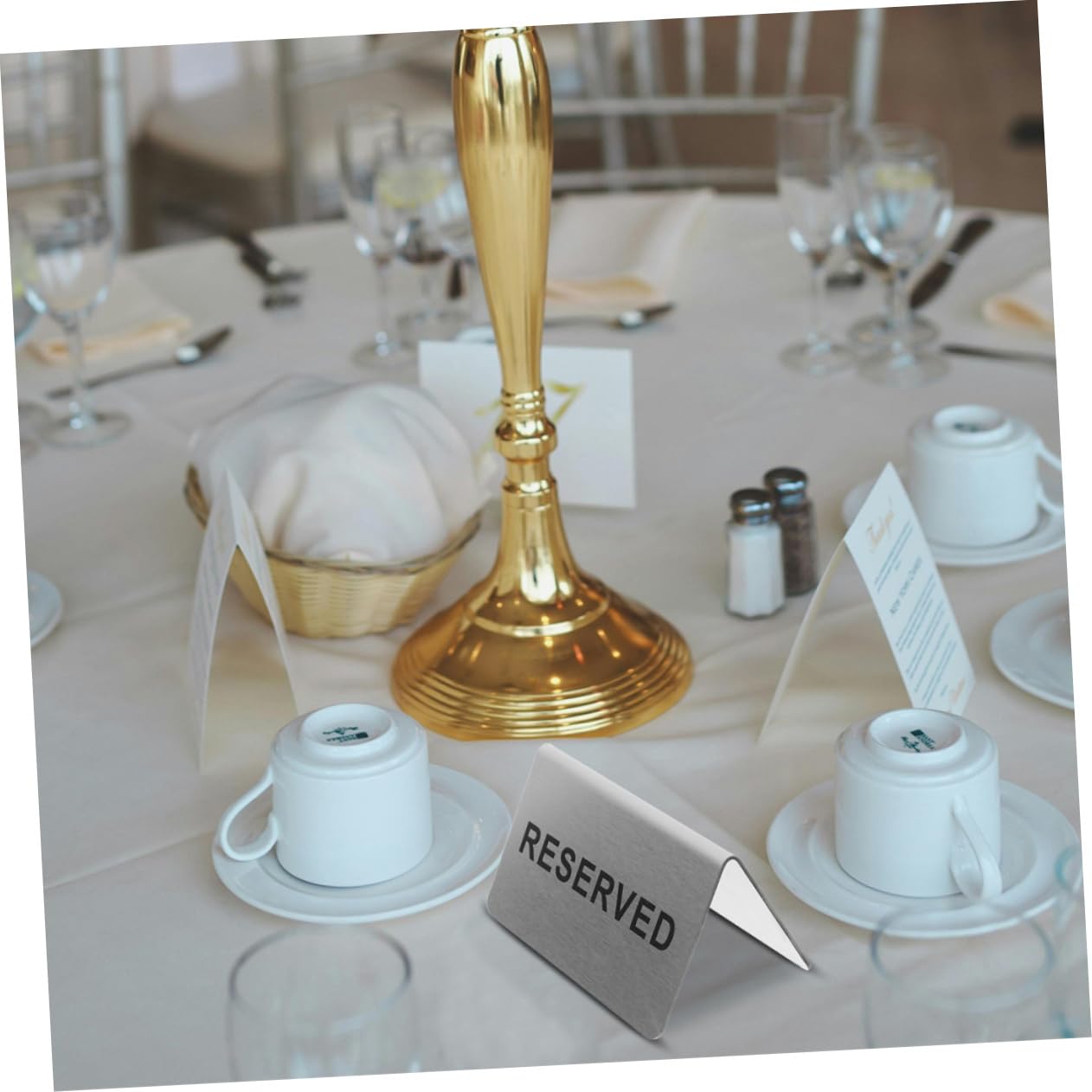 4piezas Letreros De Mesa Para Restaurantes Acero Inoxidable Doble Cara Para Bodas