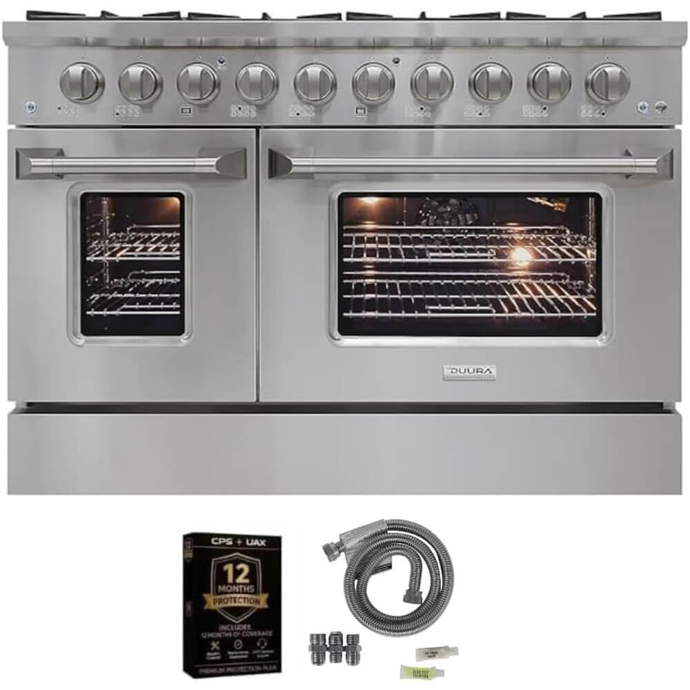 - DE480GRSKIT1 48 inch Gas Range with Double Porcelain Convection Oven 6.7 Cu Ft Capacity 8 Sealed Burners S