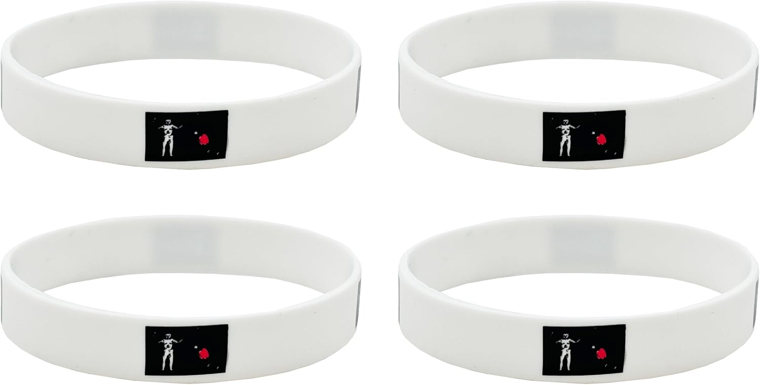 4 Pcs Pirate Edward Teach Rubber Bracelets,Pirate Flag Silicone Bracelet, Rubber Wristbands Patriotic Decorations Gift.