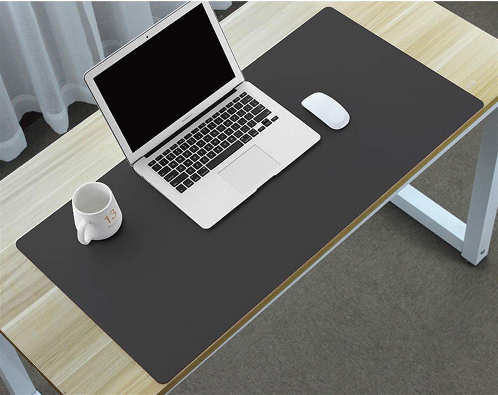 Insun Tappetino per Mouse Ufficio Antiscivolo e Impermeabile PU Pelle Tappetino Nero 140x60cm