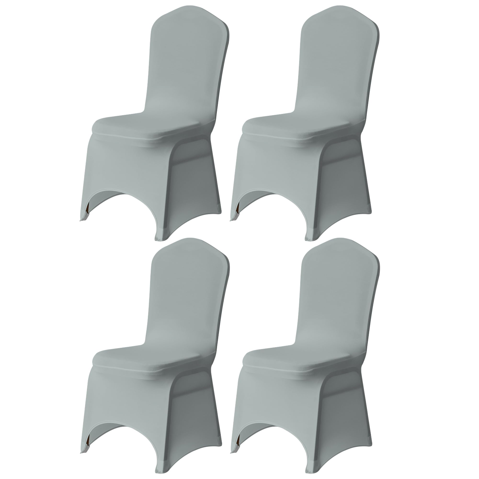 Trimming Shop 4pcs Silver Wedding Chair Covers Stretch Slipcovers — image 1