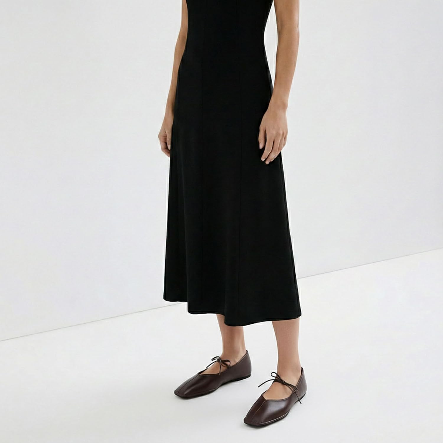 Lace Up Square Toe Ballet Flats for Women Cute Bow Slip On Mary Jane Flats Casual Ballerina Shoes - Image 2