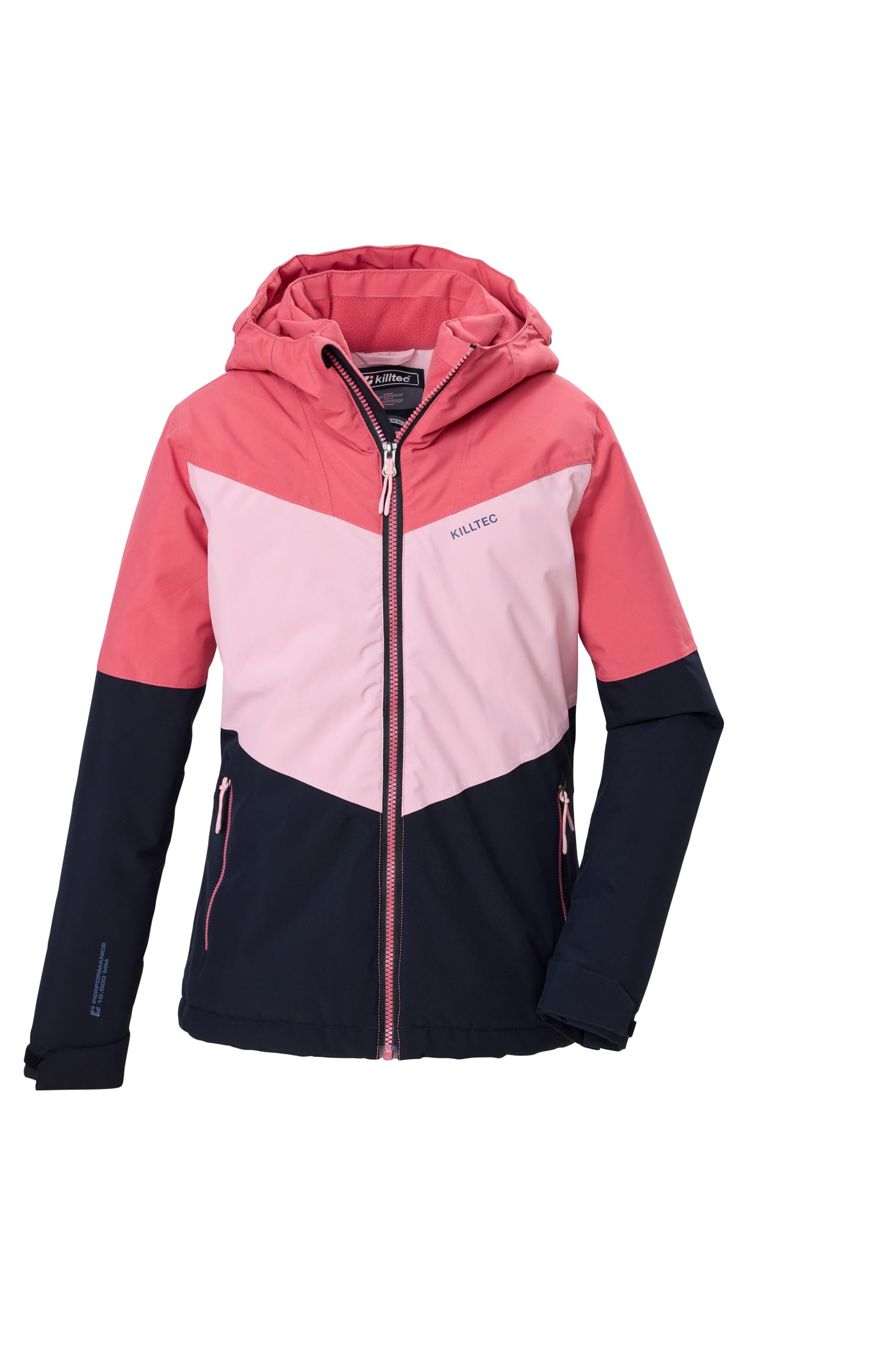 killtec KOW 156 GRLS JCKT, Girls' Functional Outdoor Jacket, Winter Jacket with Hood, Holly Berry, 176, 44751-000