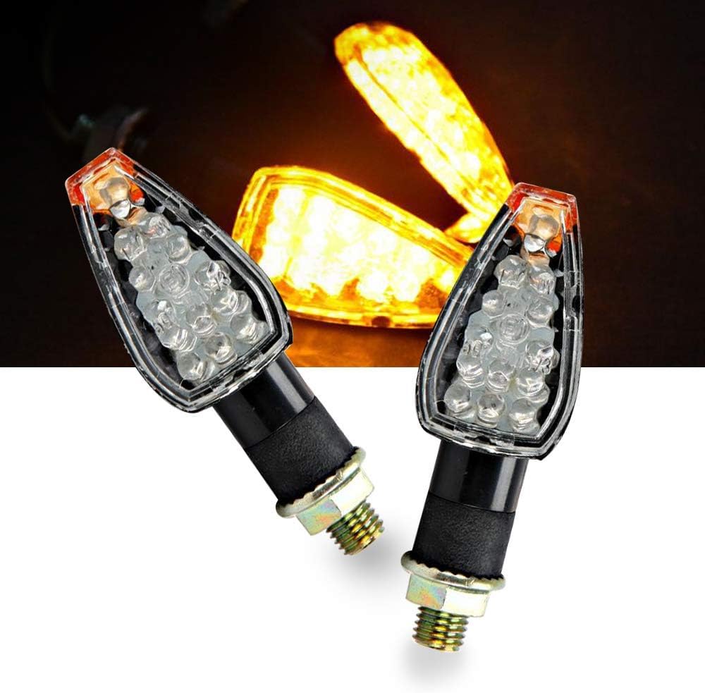 OXMARTMotorcycle Turn Signals 2pcs LED Rear Turn Signals Amber Turn Signals Universal Fit for Honda Shadow Suzuki Kawasaki Harley Yamaha Ducati Cruiser Bobber Chopper Dirt Bike