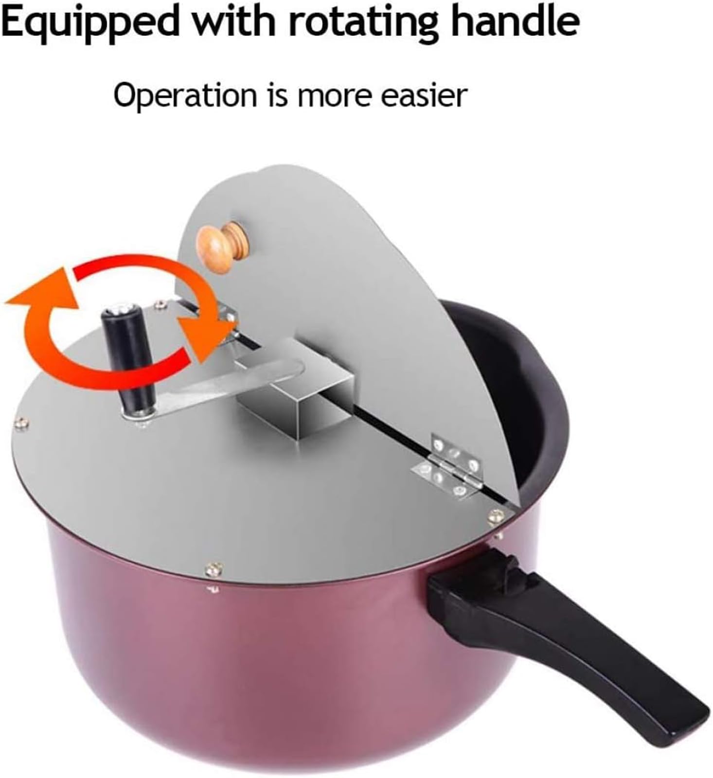 Máquina Manual para Hacer Palomitas De Maíz, Olla para Palomitas De Maíz Antiadherente con Mango Antiescaldado, Utilizada En Cines, Universal para Cocina De Inducción De Gas