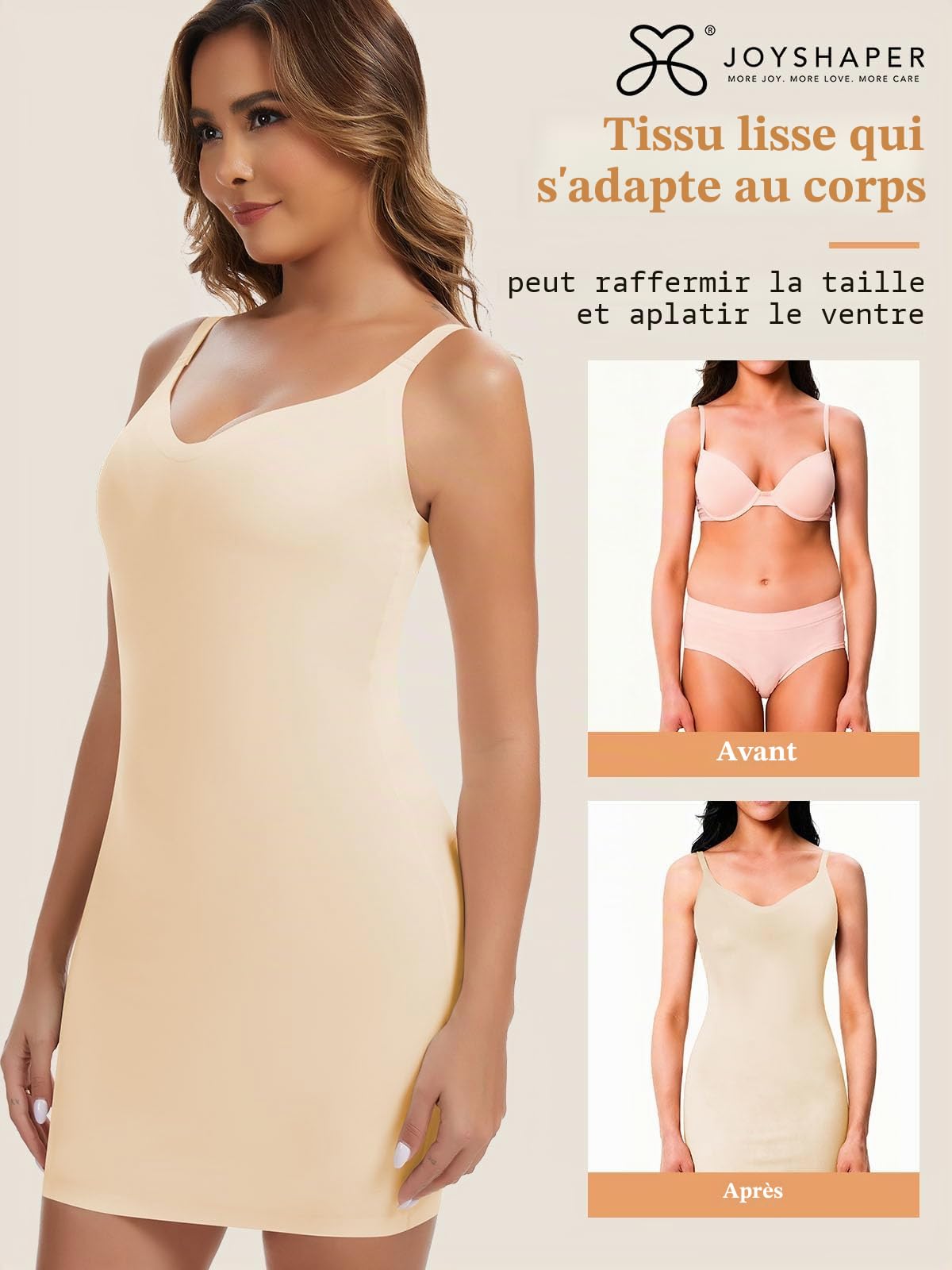 Joyshaper Robes Sculptantes Femme Robe Moulante Amincissante Shapewear Straps à Spaghetti