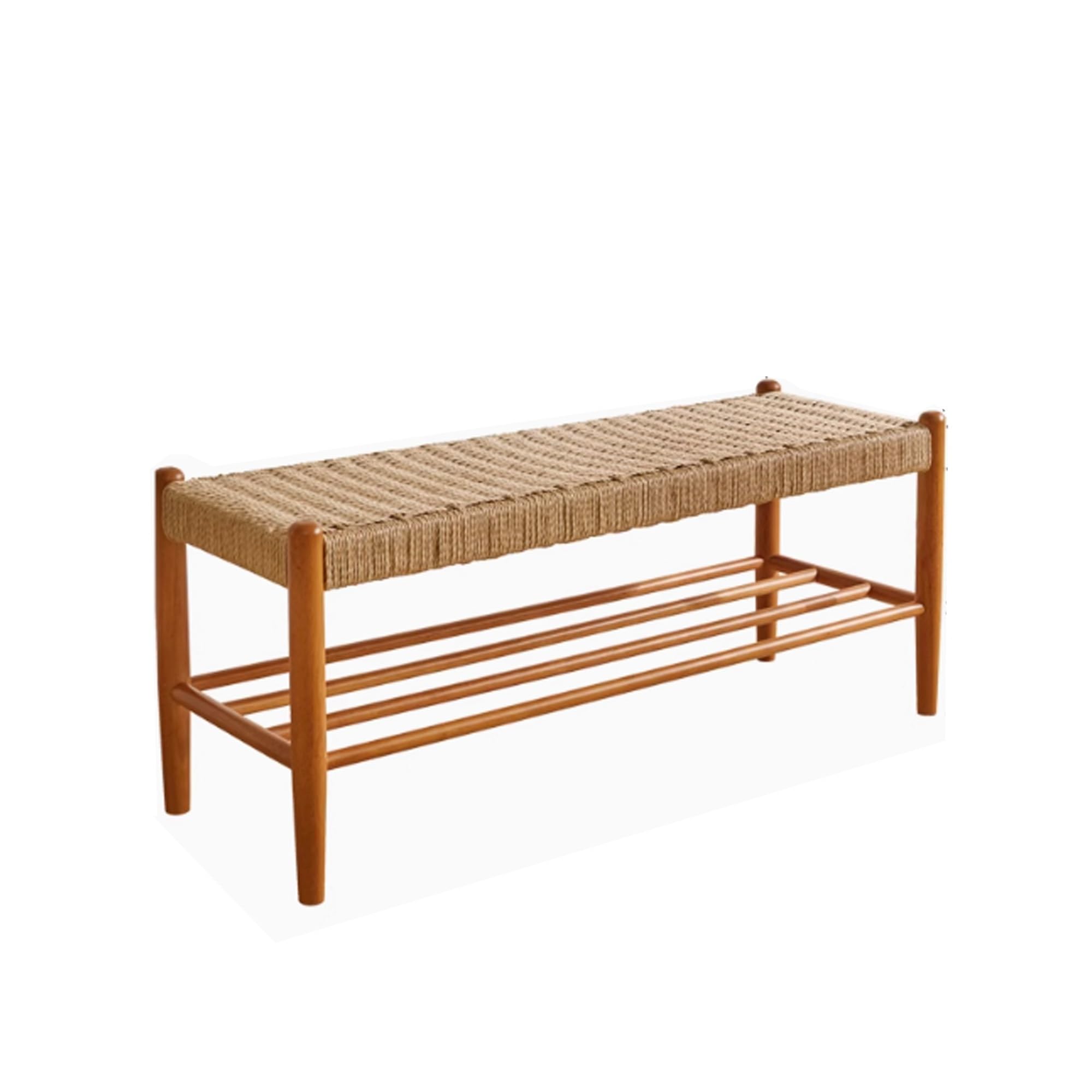 MYUYEE Wooden Entryway Shoe Bench With Storage Shoe Rack For Front Door Entrance Bedroom End Of Bed Hallway Living Room Furniture 23.62In Wood Bench(100Cm)
