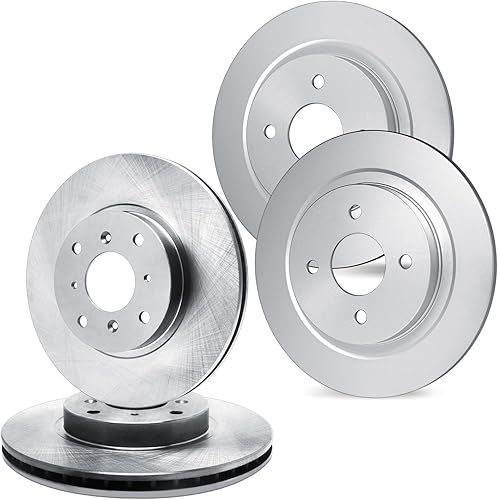 R1 Concepts Kit de rotor de freno trasero delantero  Rotores de freno, disco de freno, compatible con Mazda Miata 1990-1993