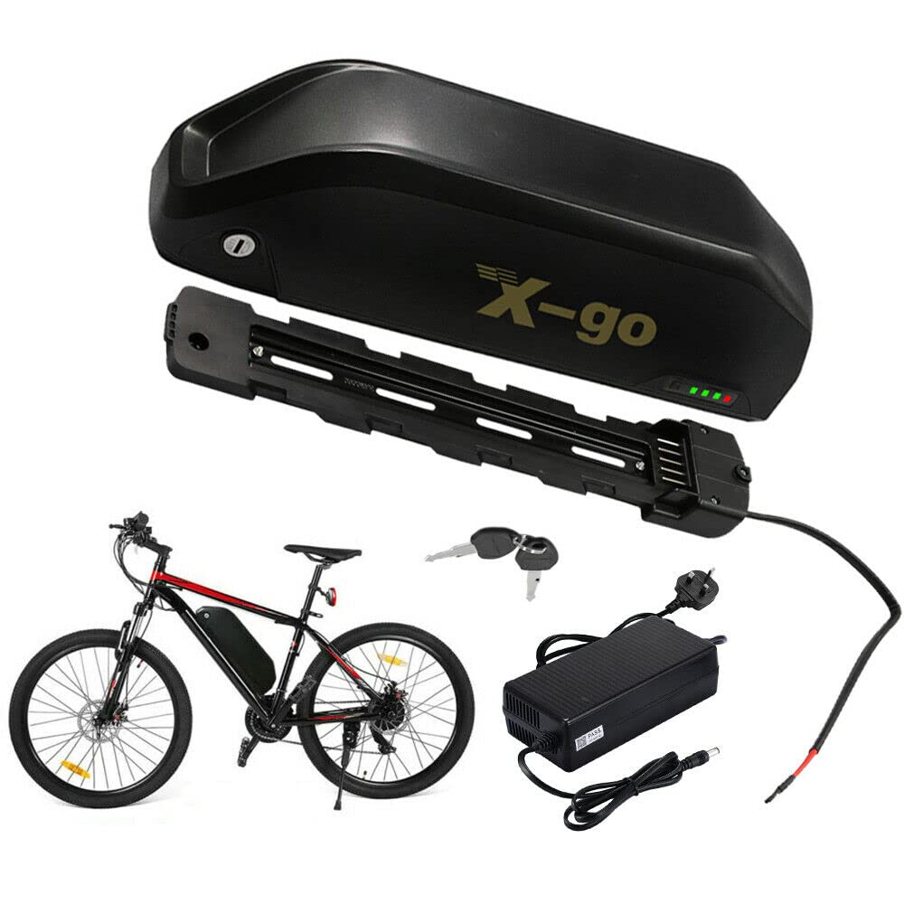 (UK Warehouse) Electric Bike Battery 36V 13AH for 200-700W motor, Ebike Battery with 5-Pin Bottom Plate, Charger and Security Lock, Stable Safe Downtube E Bike Batteries