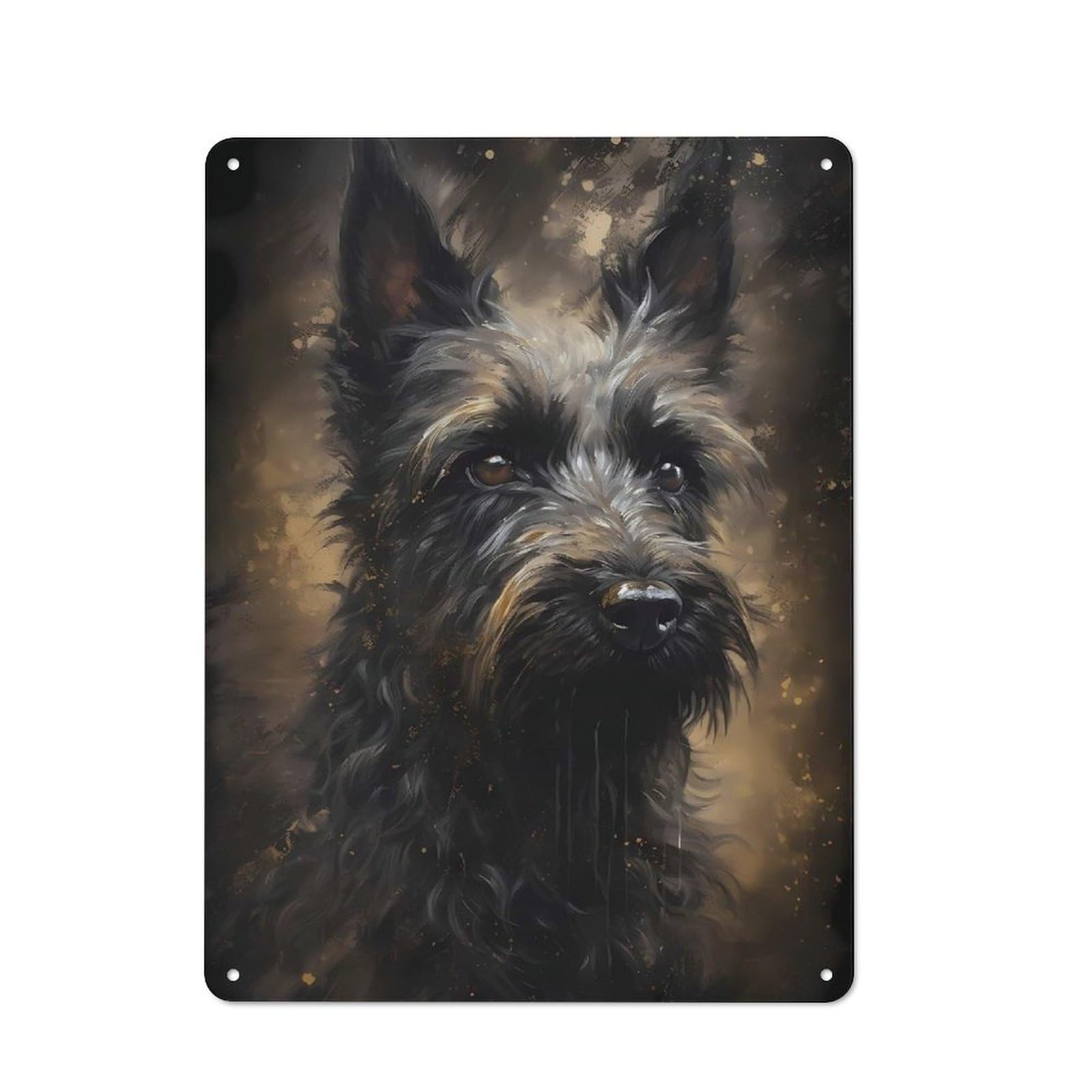 Junmoney Miniature Schnauzer Dog For Garden Room Or Summerhouse, Rustic Tin Sign 40X30cm, Wall Decor For Garden Rooms And Summerhouses