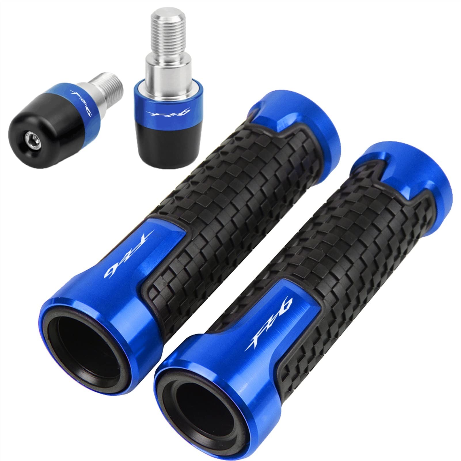 Contrapesos Manillar Moto para FZ6 2004-2012 Empuñaduras de Motocicleta Extremos Manillar Carreras 22 mm 7/8 "2011 2010 2009 2008 2007 2006 2005(Blue,A+B)