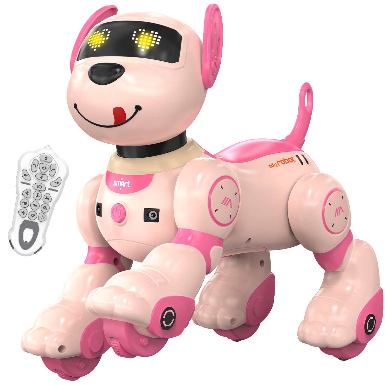 Chien Robot, Télécommande Chien Robot Interactif pour Enfants, Programmable, Contrôle Vocal (Anglais Uniquement) et Contrôle Gestuel, Robot Chien Intelligent Cadeaux pour Garçons Filles