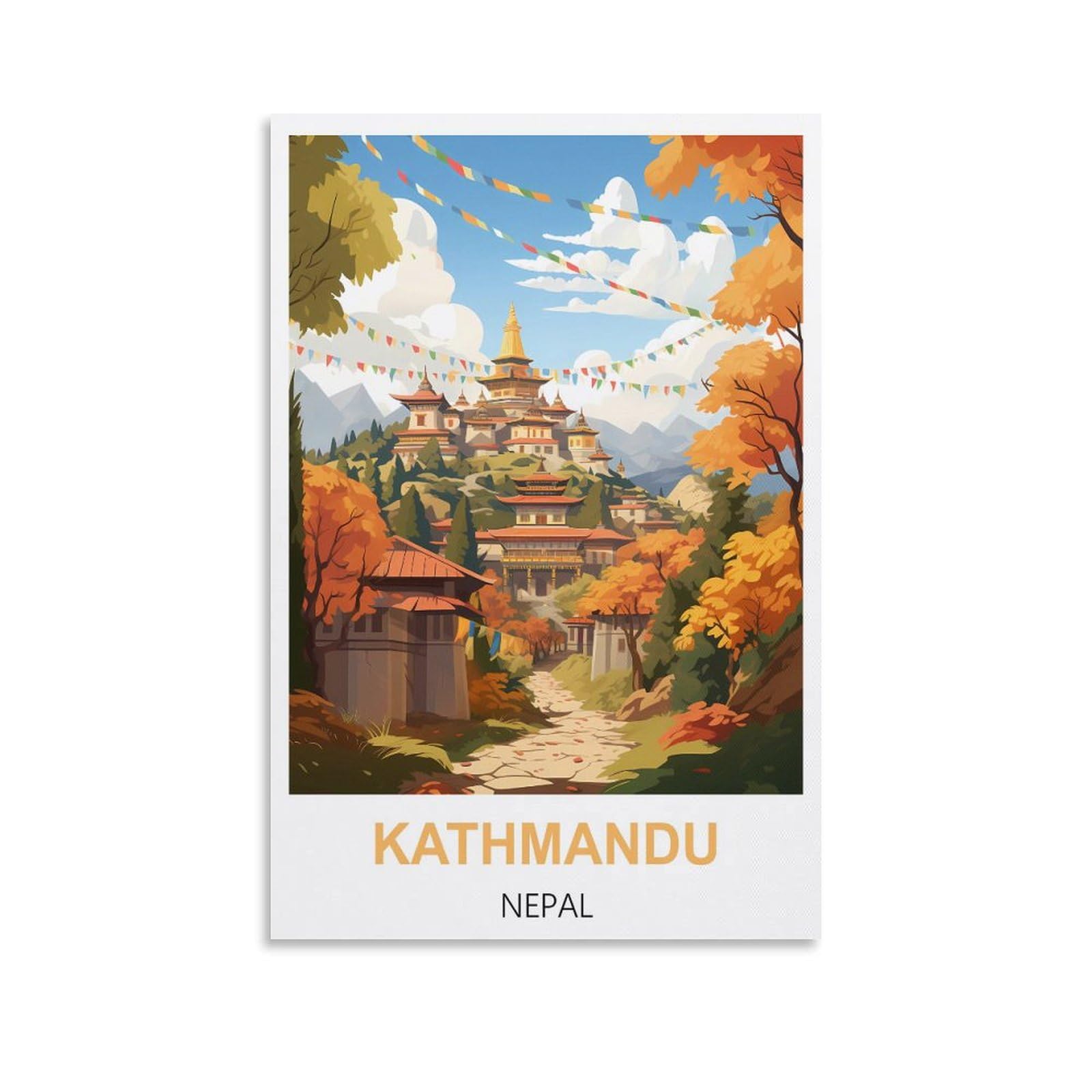 Metal Tin Sign,Kathmandu Nepals,Metal Wall Decorative Tin Signs for Home Kitchen Bar Coffee Shop Club Orchard Decoration 15x30cm