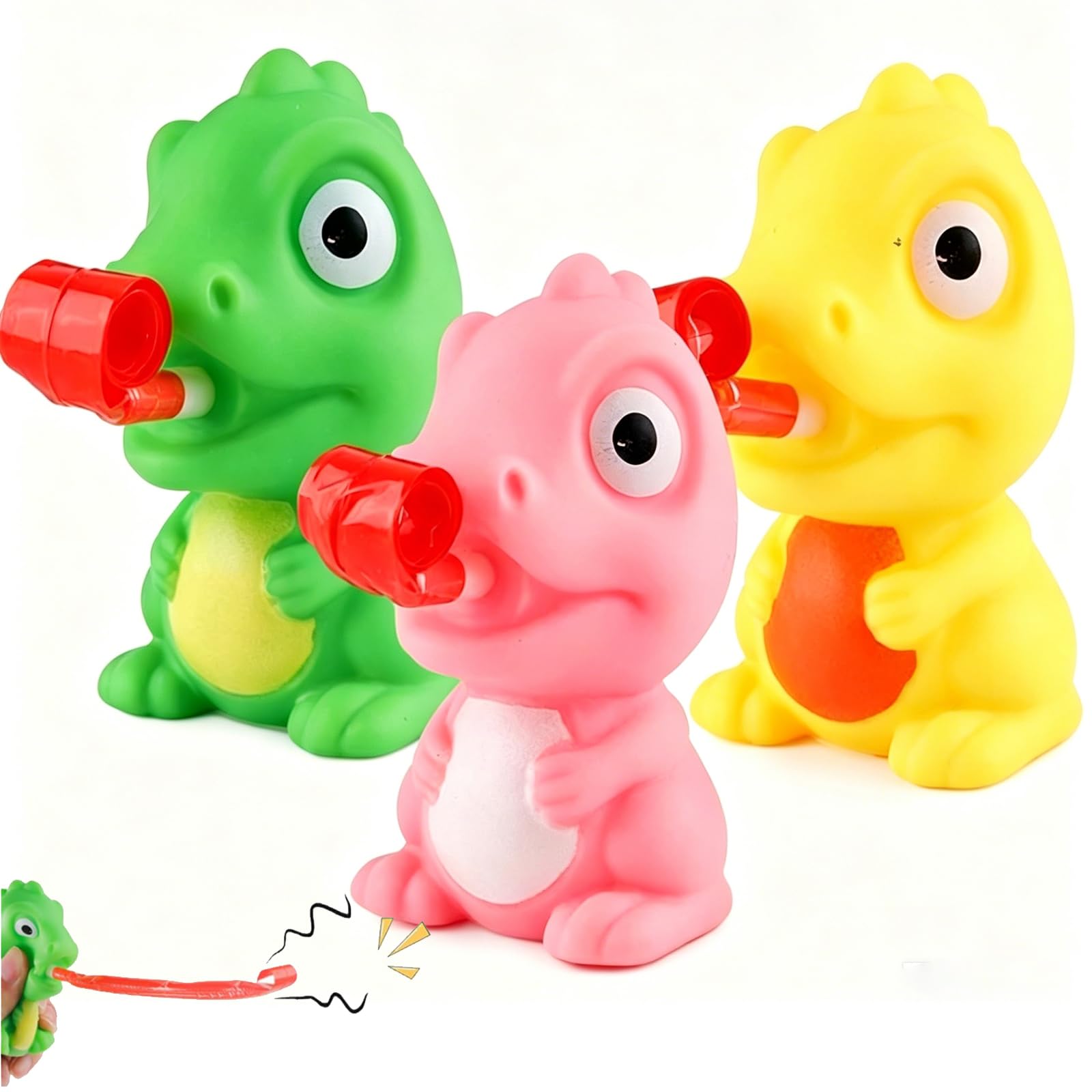 3Pcs Dinosaur Squeeze Toy Set, Reusable Sensory Toys for Autism Adults, Attention Autism Bucket Toys for Stress Relief & Focus Training