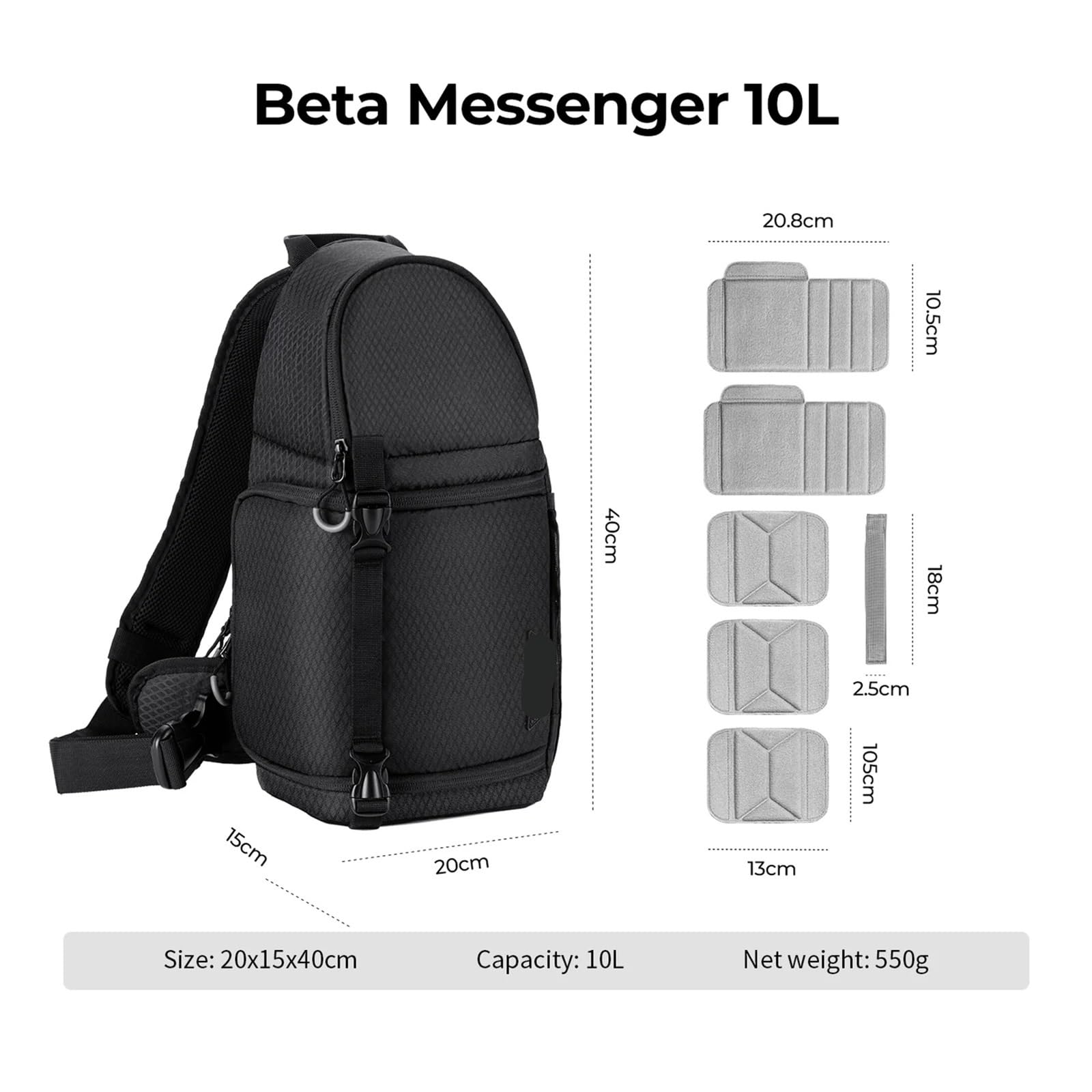 Borsa Per Fotocamera Borsa a tracolla for fotocamera Zaino antiurto a con capacità di 10 litri for custodia for DSLR/SLR/Mirrorless