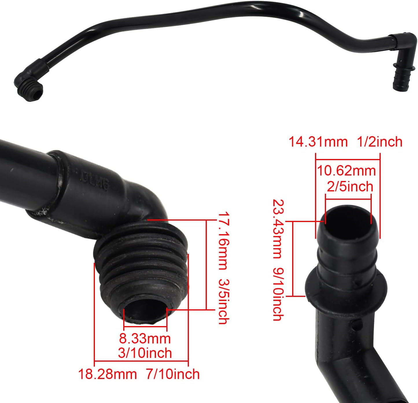PCV Valve Tube Hose 24508188 Compatible with GM Chevrolet Chevy Venture Malibu Buick Regal Gl8 Pontiac Montana Aztek Oldsmobile 3.4 L Vehicle, Rep Positive Crankcase Ventilation Tube Hose 24508188