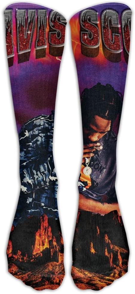 15.74in Unisex Travis Scott Goosebump Unique Design High Socks Leg Warmers Football Aseball For Men Women
