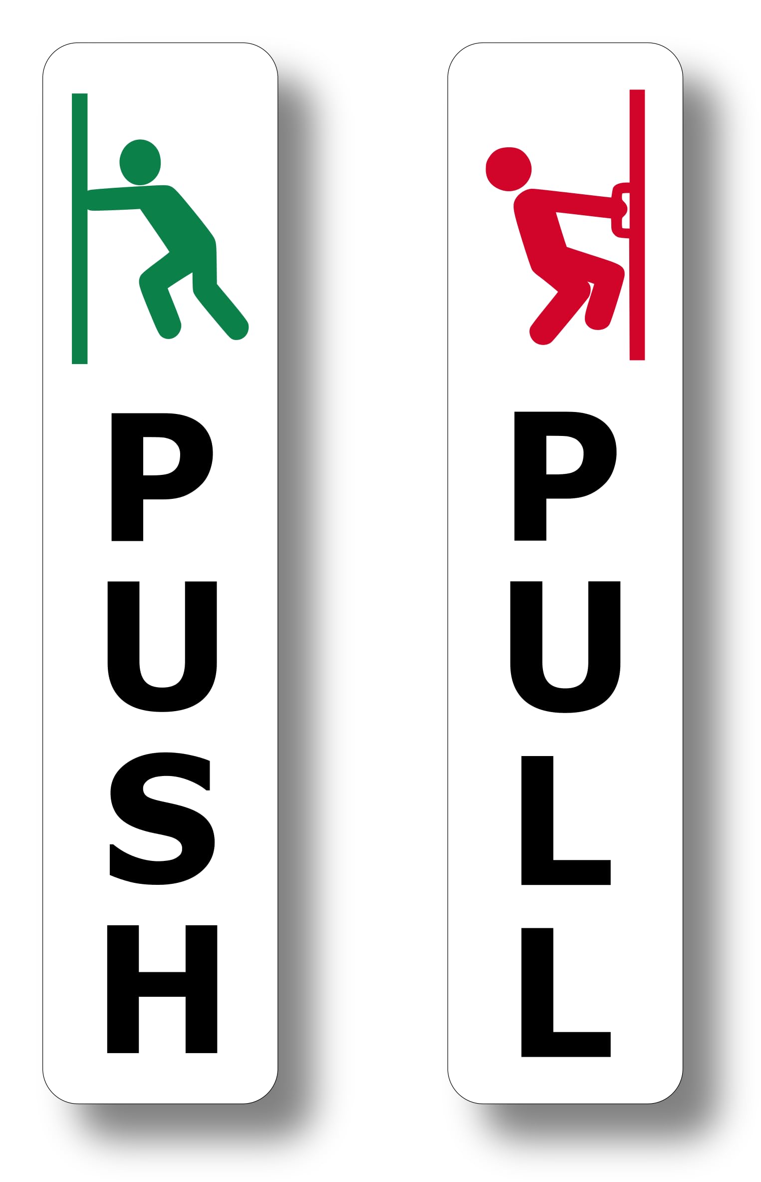 Self-Adhesive Push Pull Signs - High Strength Adhesive Aluminium Door Labels - 180mm x 40mm - Ideal for Offices, Shops, and Business Facilities - Easy Install, Bold & Clear Design