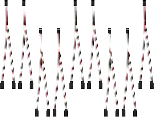 SUPULSE 9 piezas JST Y conector 3 Pin JST Plug C-Y línea servo cable de extensión Cable de cable hembra a macho RC Servo Conectores para RC JR