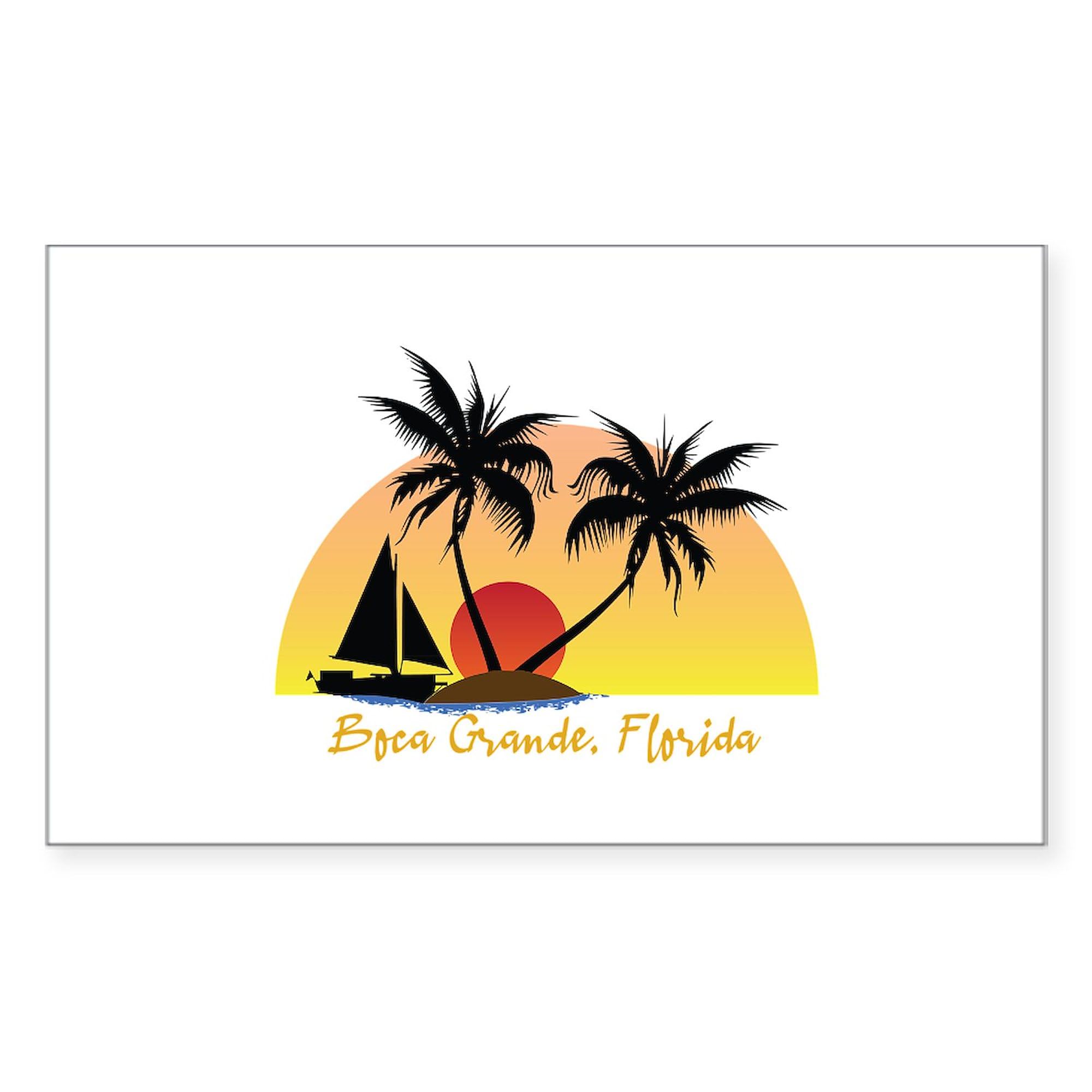 CafePress Boca Grande Florida Sticker Rectangle Bumper Sticker Car Decal