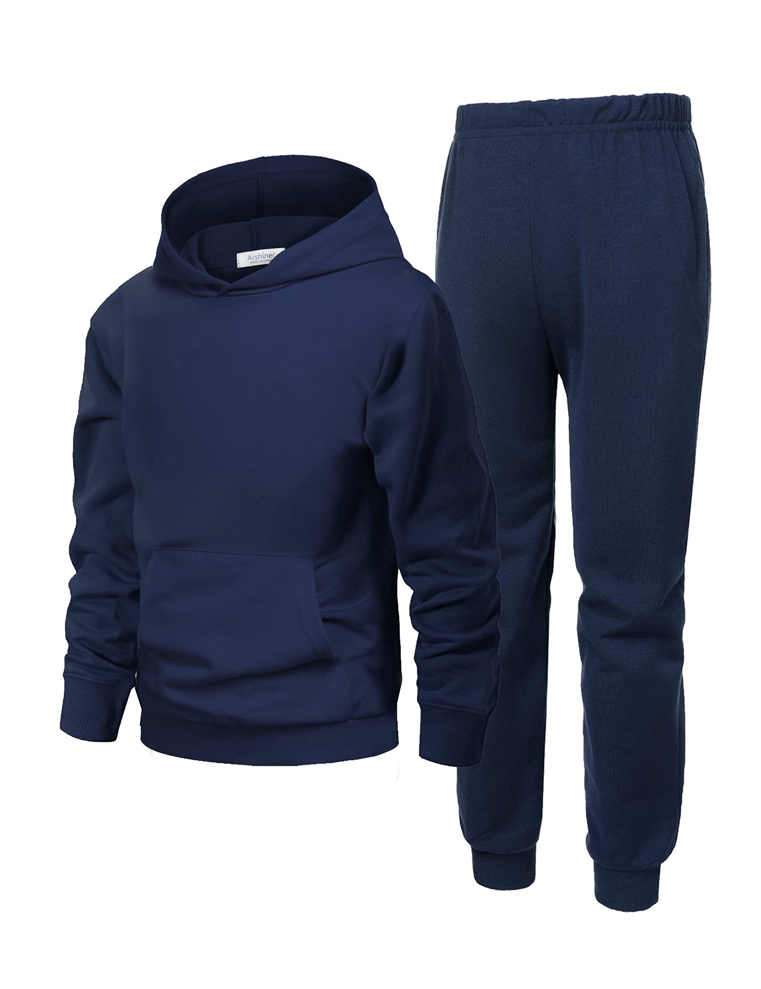 Arshiner Boys Athletic Sweatsuit Pullover Hoodie Sweatshirt and Joggers Set