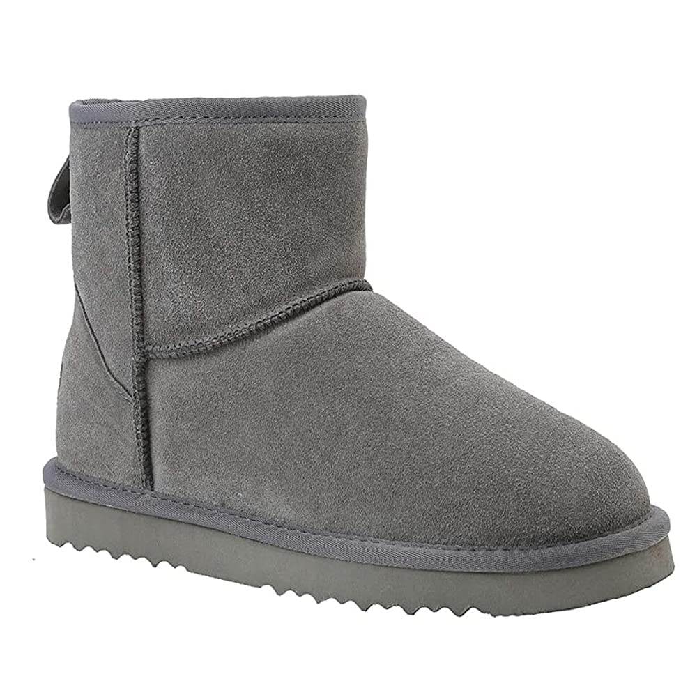 Veilante Damen Schneestiefel wasserdichte Leder Winterstiefel rutschfeste warme gefütterte Winterboots