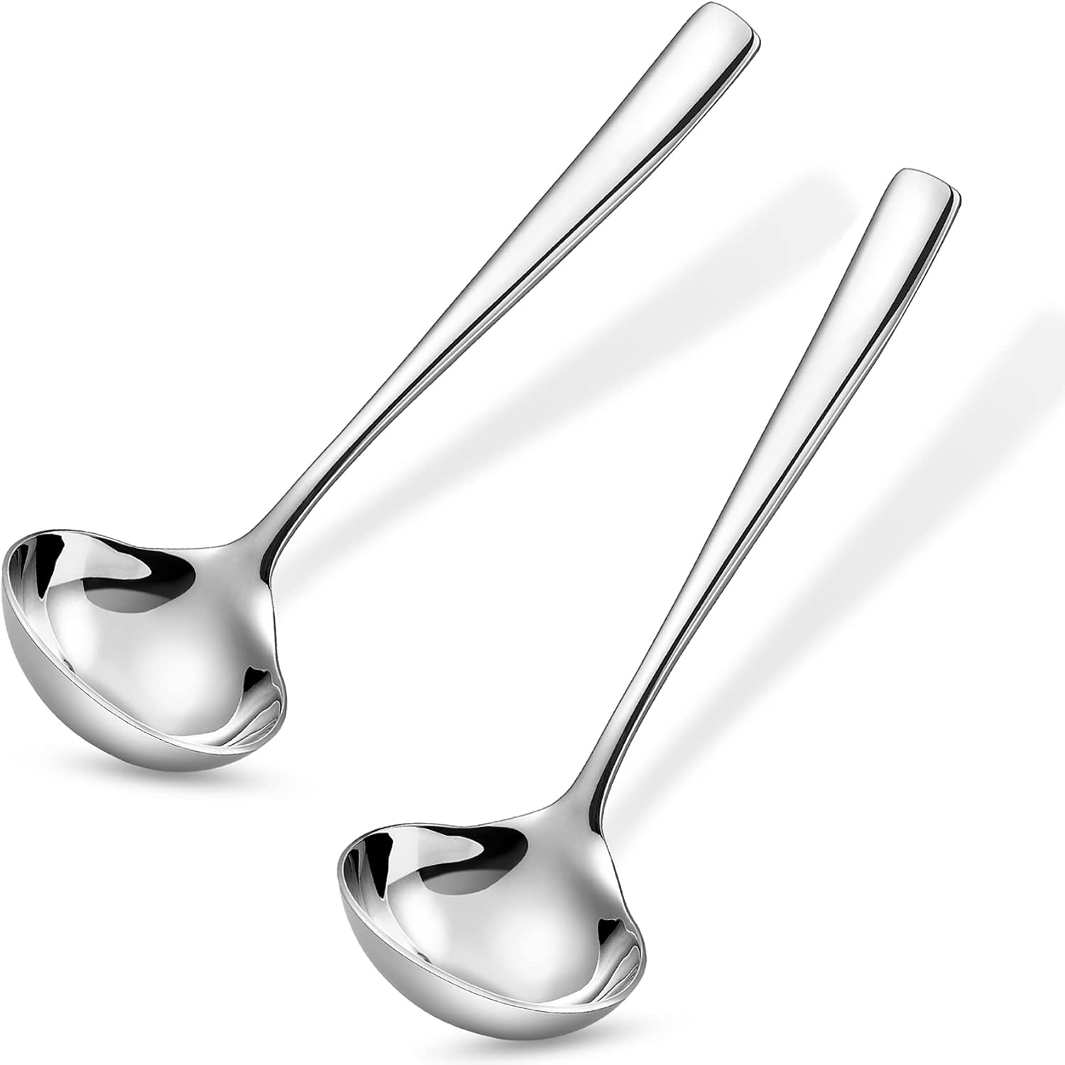 Louis 2-Piece 7.5-Inch 18/10 Stainless Steel Gravy Ladle Set (2) | Small Ladles for Gravy, Sauces & Serving; Brilliant Mirror Finish; Dishwasher Safe