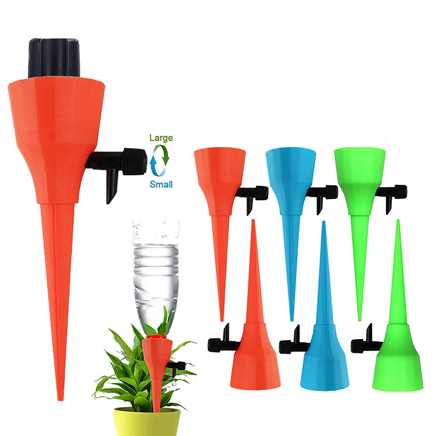 THE WHITE SHOP 6 Pcs Automatic Irrigation Equipment, Plant Water with Slow Release Control Valve Adjustable Water Volume Drip System for Home and Vacation Plant Watering