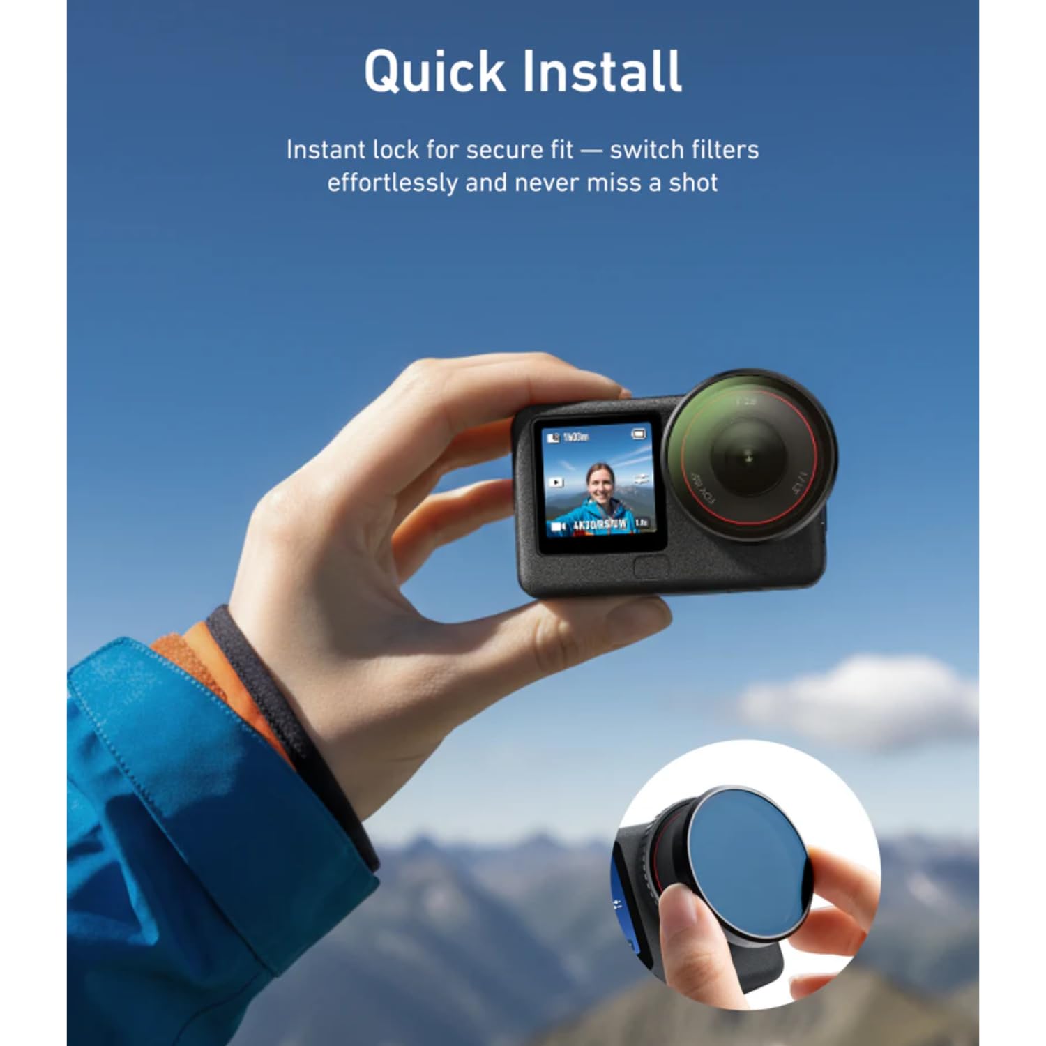 TELESIN CPL ND Filter Kit for DJI Osmo Action 6, 4 Pack CPL ND8 ND16 ND32 Action 6 Filter, Snap-On Neutral Density Polarising Filter, HD Optical Glass/Multi-Coated Filters — Amazon image 22
