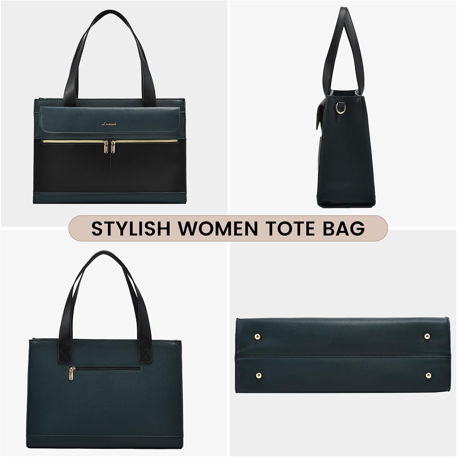 Laptop Bag for Women Leather Laptop Tote Bag Large Computer Bag Waterproof Business Office Work Bag