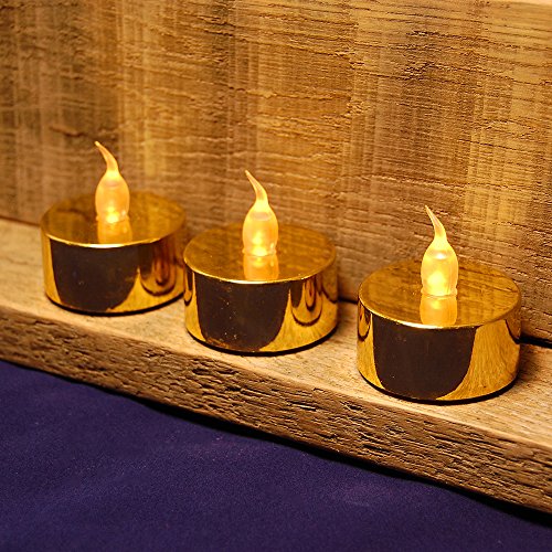 Lumabase Battery Operated Tea Lights, Gold - Set Of 12 #TOP4