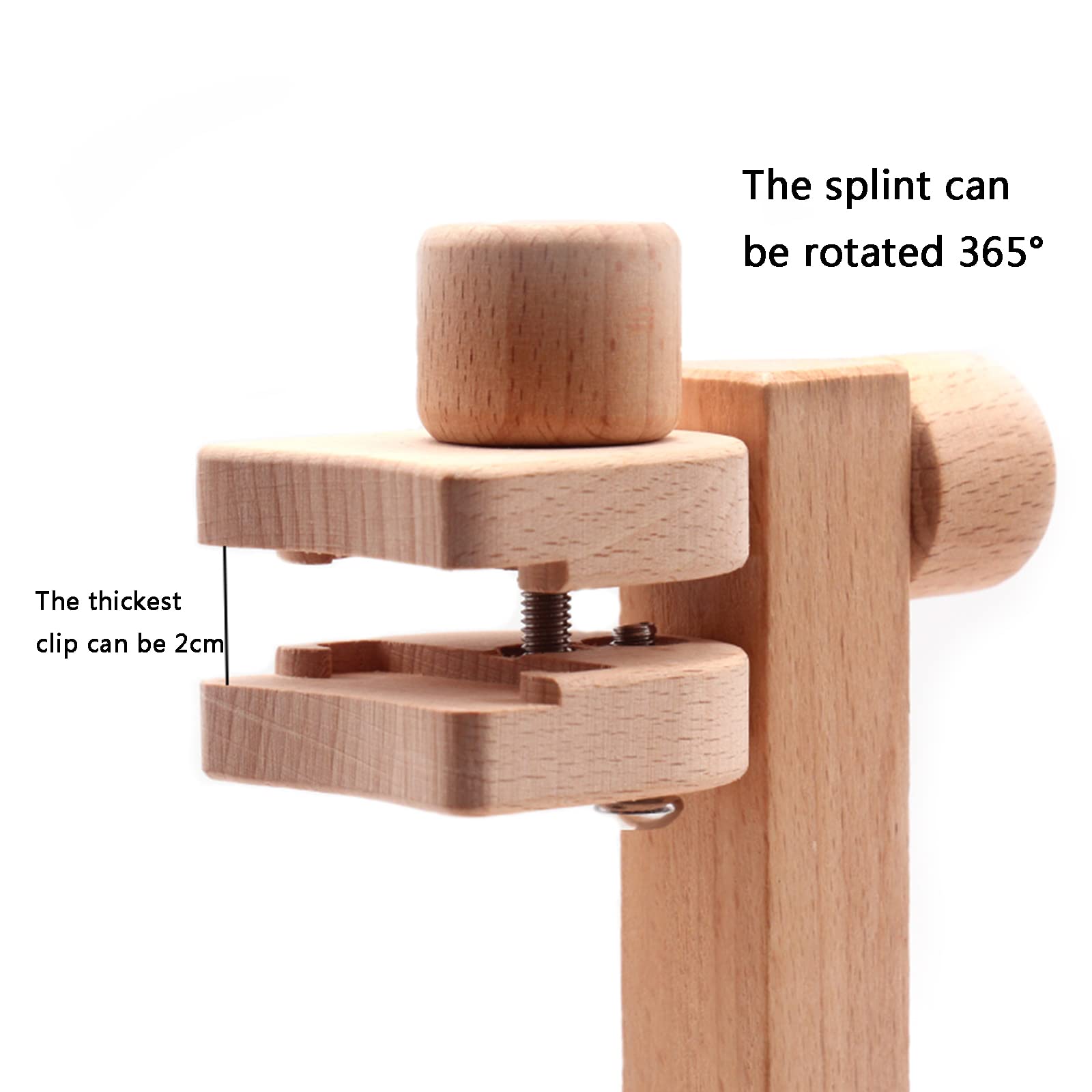 Support de point de croix, support en bois mains libres avec rotation à 360°, bobine en laiton pour bricolage, couture, utilisation facile, convient pour les projets de couture