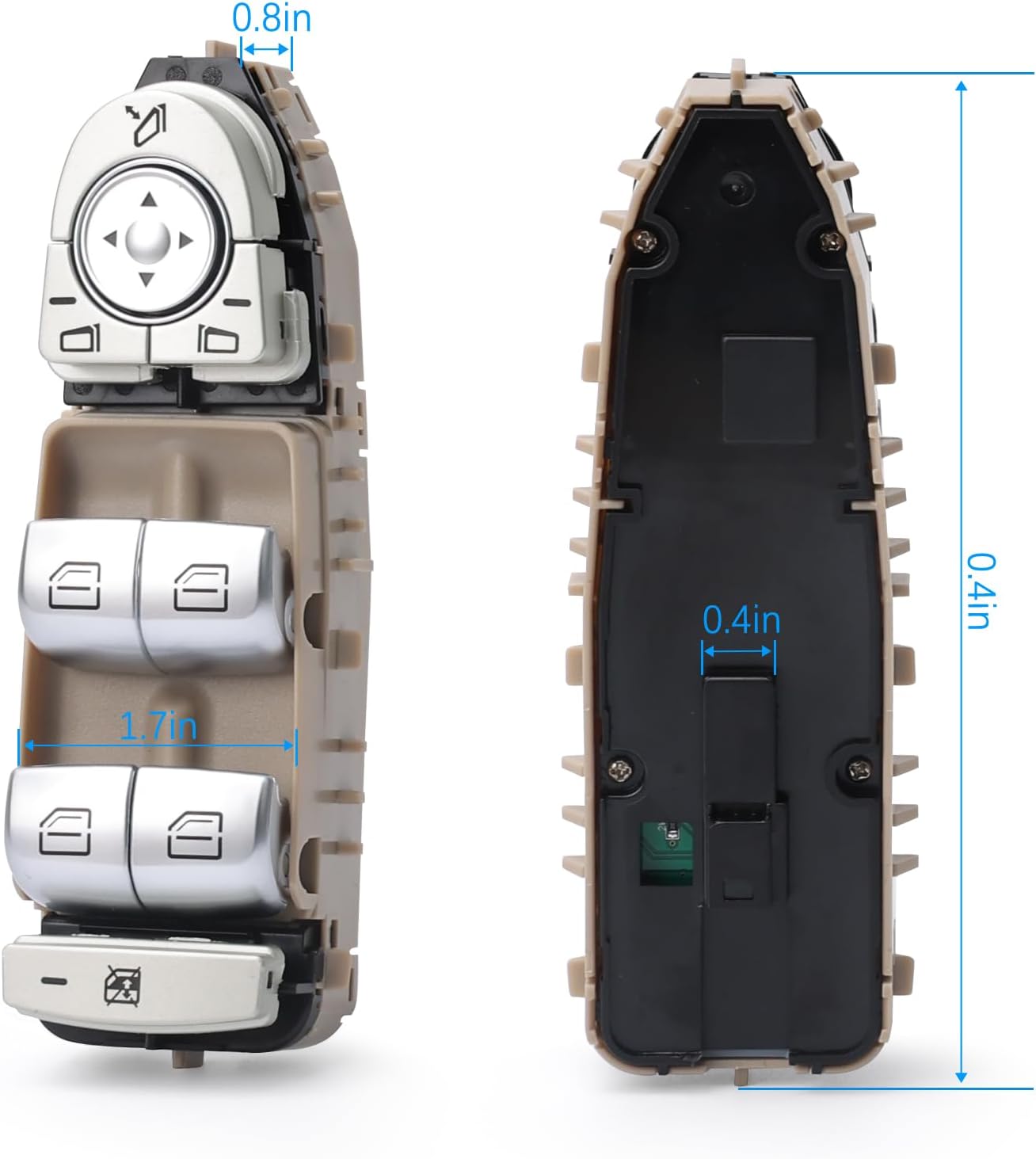 Master Power Window Switch Front Left Driver Side Compatible with 2015-2018 Mercedes-Benz C300, C350e, C43 AMG, C63 AMG, C63S AMG, GLC300, GLC43 AMG, Replaces OE A2059056811