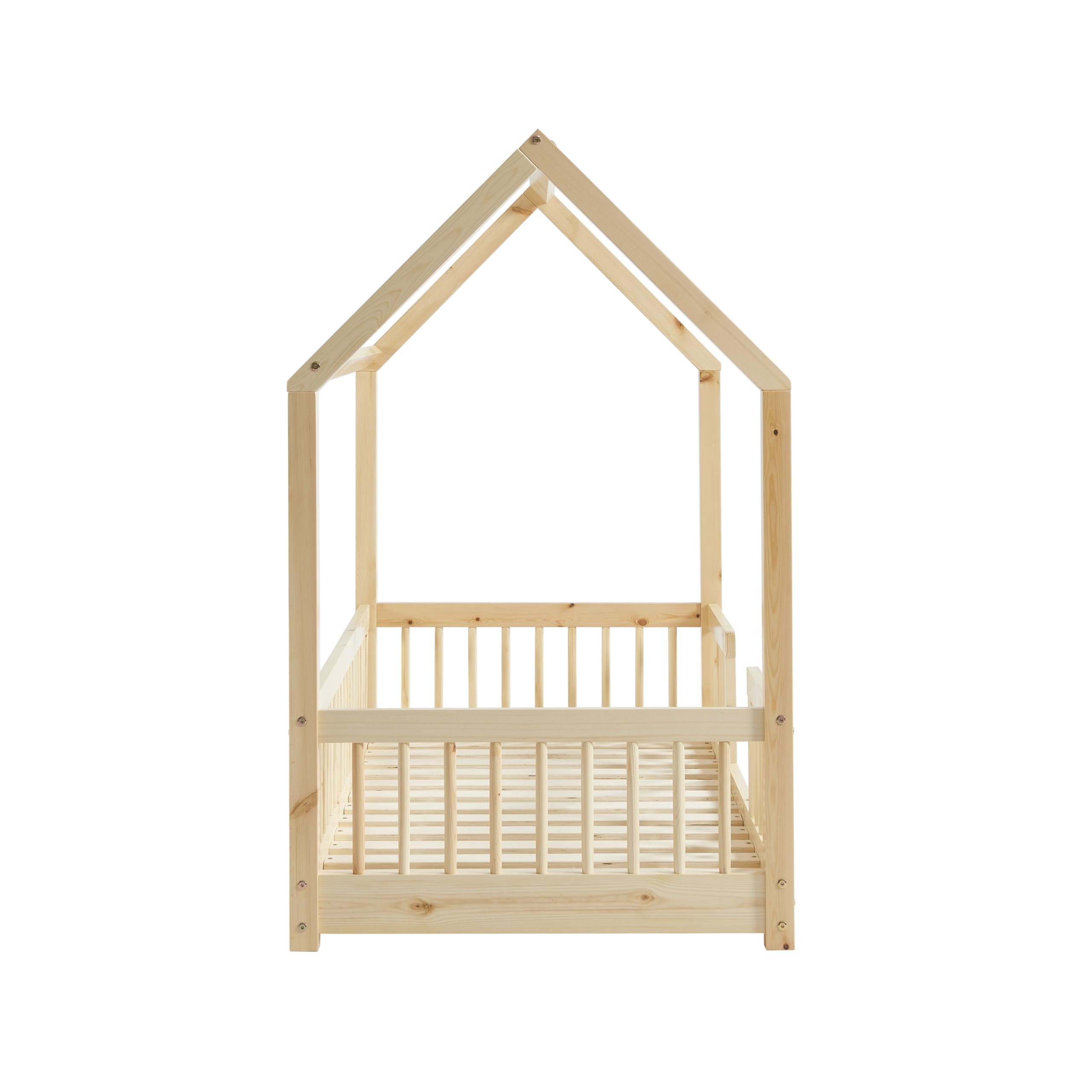 BAÏTA - Lit enfent cabane Tiny pin Massif 70x140 sommier Inclus