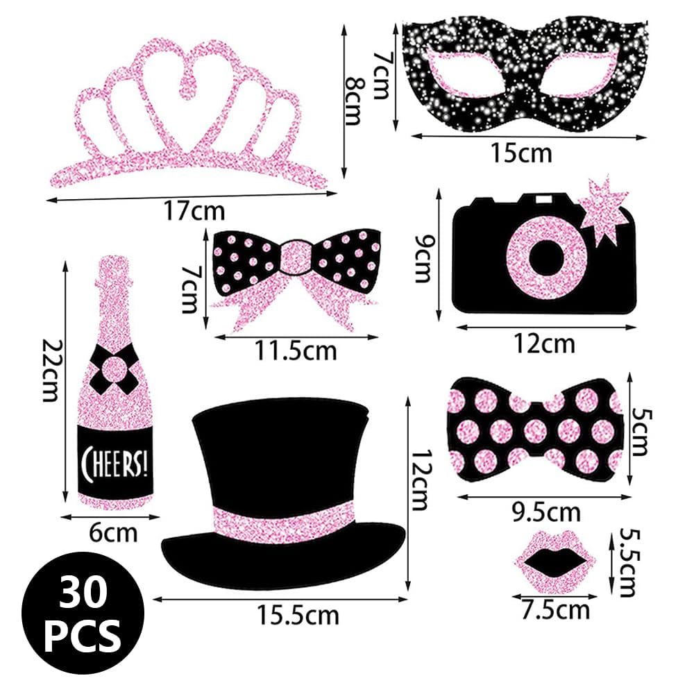 Premium Party Photo Booth Props Set Selfie Props,Funny Selfie Props Wedding Props Accessories Photo Posing Props for New Years Props,Graduation Props,Large Glasses - Image 3