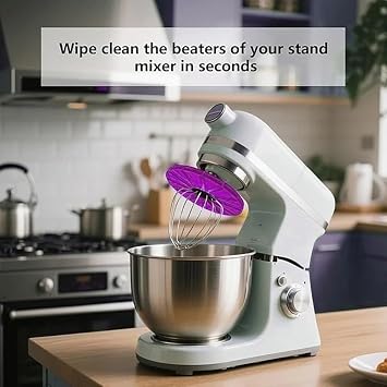 Silicone Mixer Scraper And For Splash Guard For 4.5qt And 5qt Stand Mixers With Self Scraping Design To Protect Bowls And Reduce Mess During Baking Tasks In White Color(A)
