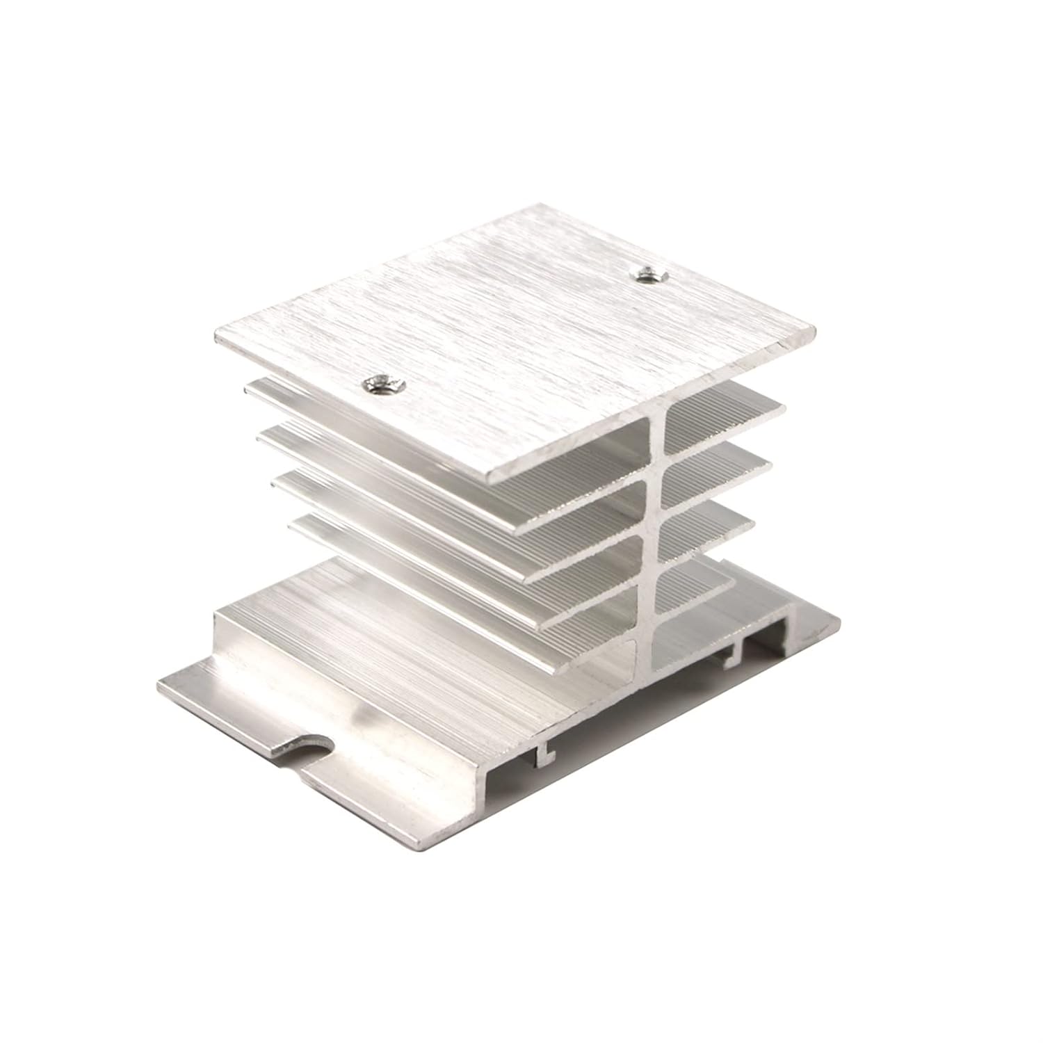 Single Phase Solid State Relay SSR Aluminum Heat Sink Dissipation Radiator 50x60x50mm Suitable for 10A-40A(White)