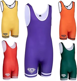 KO Sports Gear - Unisex Wrestling Singlet, Comfortable & Breathable, 4 Way Stretch, Gymnastics, Running, Weightlifting (Purple, Adult Large)