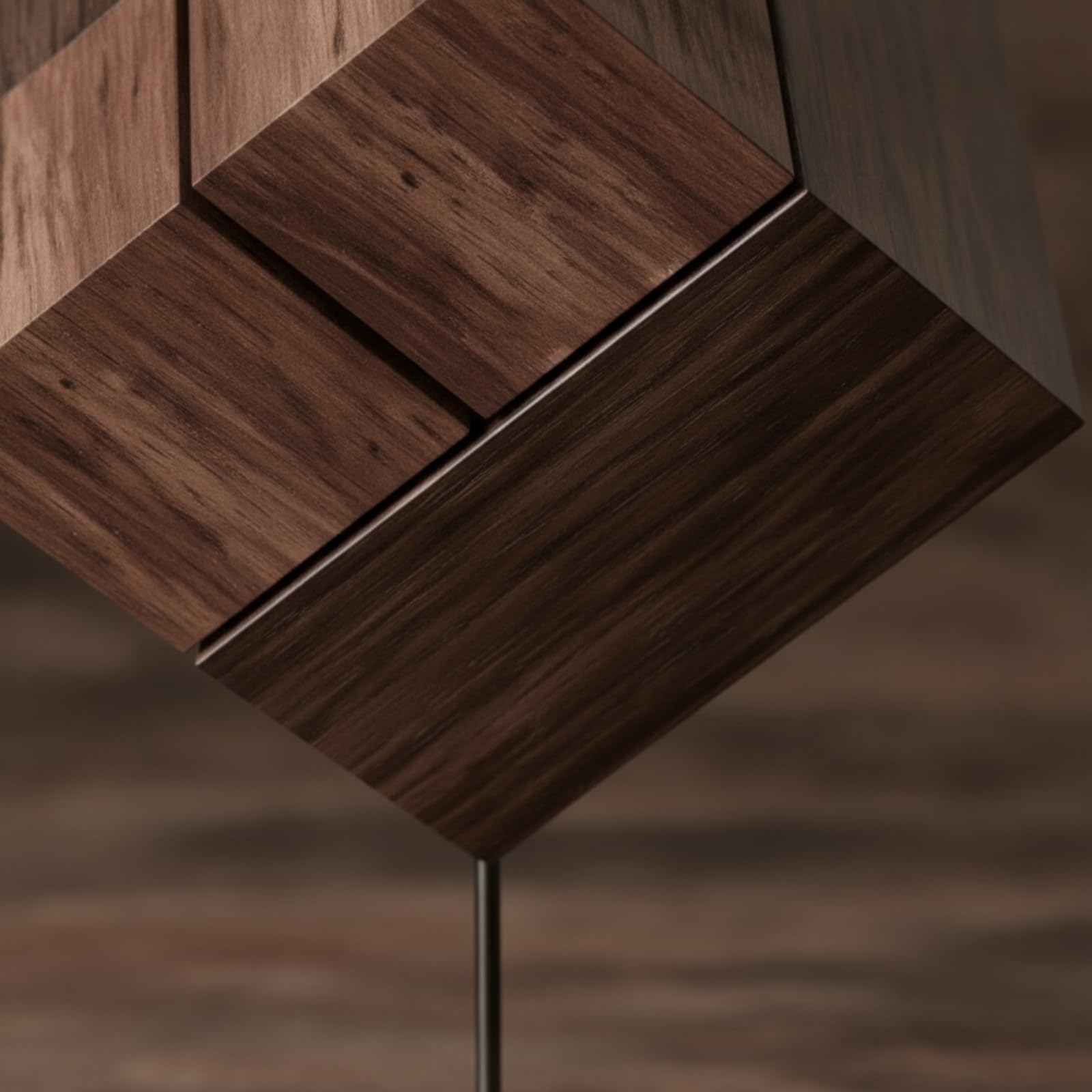 Qianly Cubo corativo con Veteado | Conceptual, Escultura Cubo con Soporte Metal, Rústica, Adorno Mesa Base, para Estanterías, Escritorio