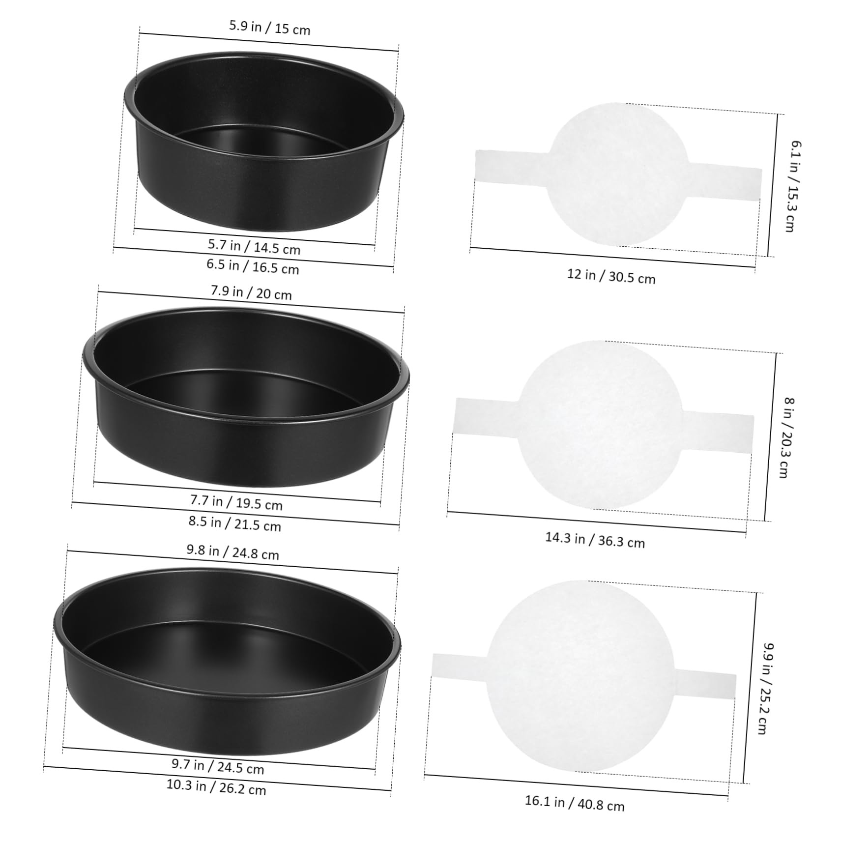 IMIKEYA Moules À Gâteaux En Acier Carbone Moule À Gâteau Rond À Côté Droit 6 8 10 Moules À Pâtisserie Ronds Antiadhésifs Pour Gâteaux À Étages Fournitures De Pâtisserie