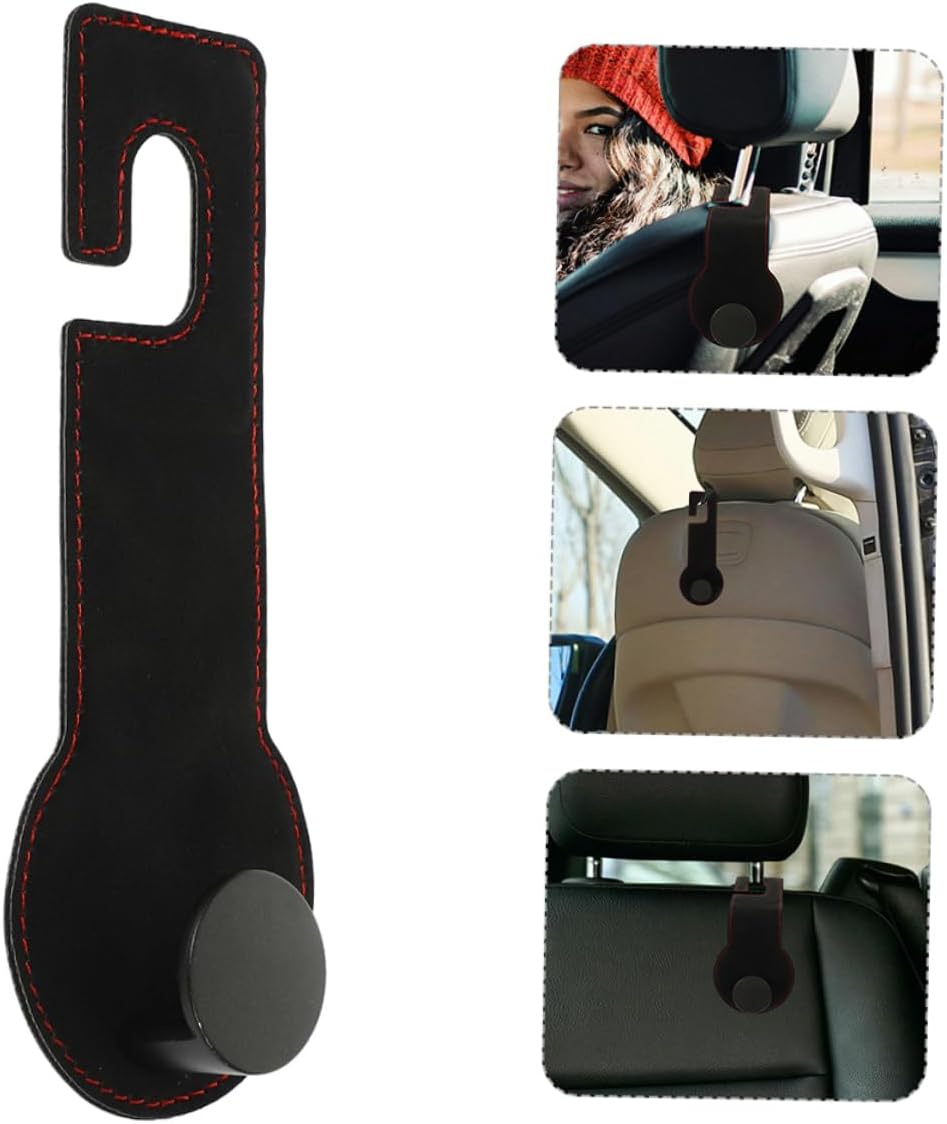 Zerodeko Car Seat Headrest Hooks Pu Storage Holder for Car Purse Bag Seat Back Organizer image 3