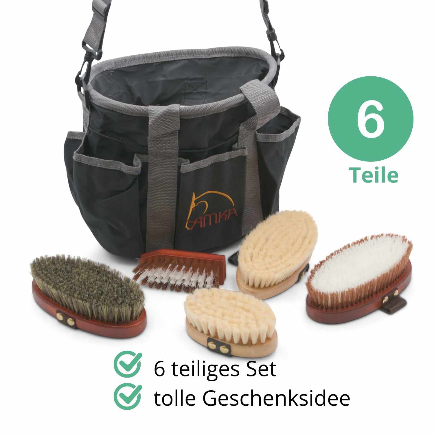 AMKA Set completo di 5 spazzole per cavalli