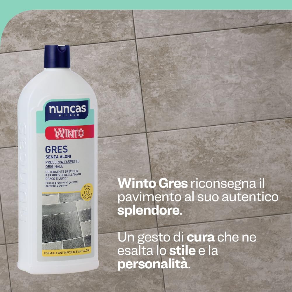 Nuncas - Winto Gres - Detergente per Pavimenti in Gres - Multipack - Confezione da 3 x 1000 ml