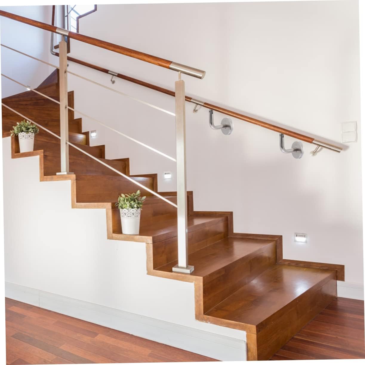 5pcs Handrail Bracket Stainless Steel Stairway Deck Spacers Handrail Support Bracket for Indoor Stairs