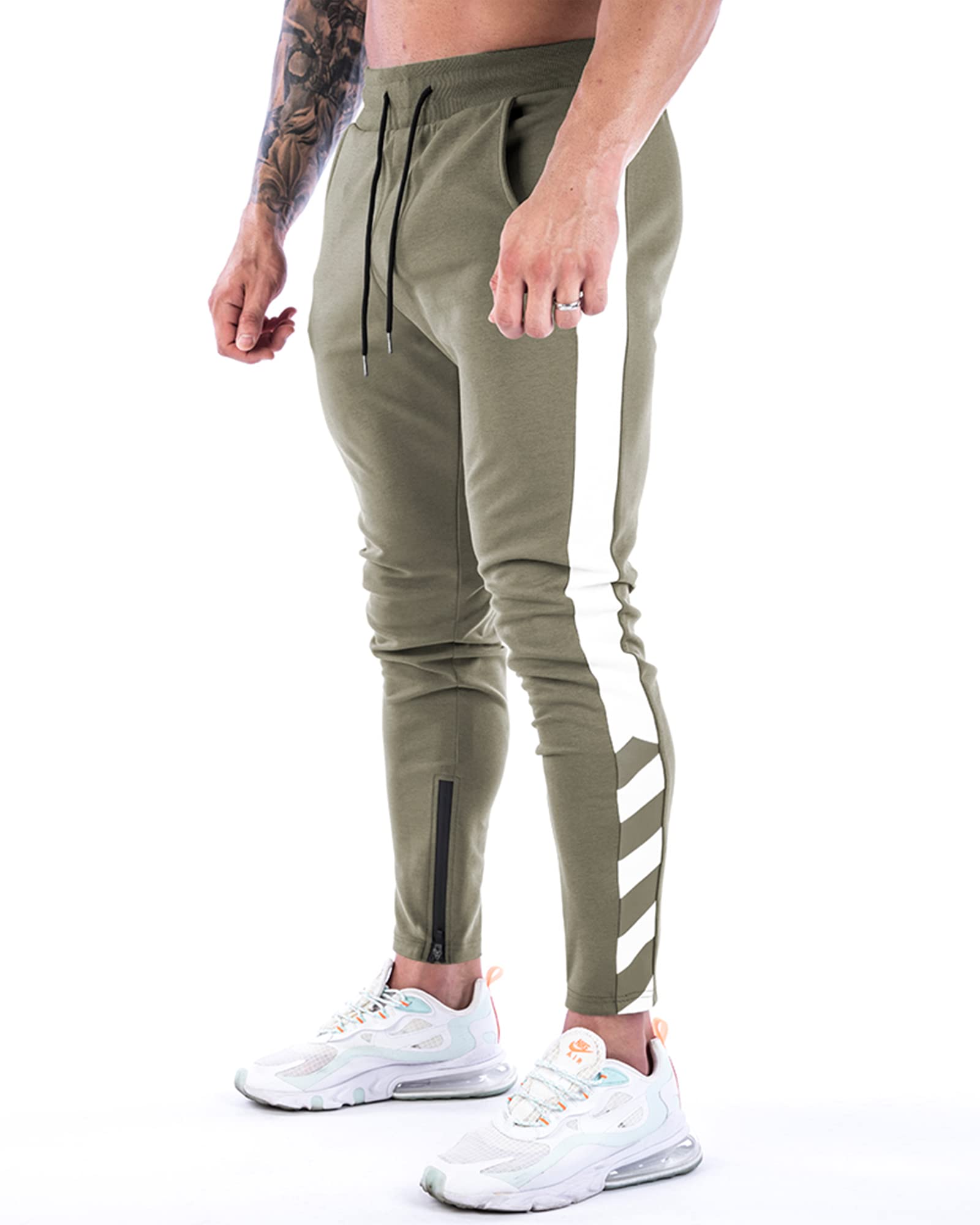 MakingDa, pantaloni da uomo slim in denim, con tasche multiple, con coulisse per lounge e jeans invecchiati, pantaloni a travi, fondo casual, sport all'aria aperta