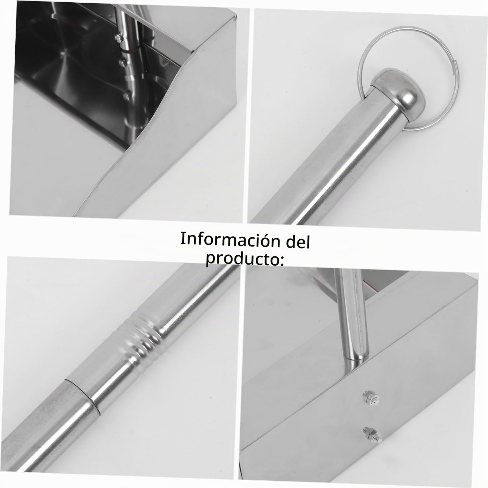 Recogedor de Polvo Inoxidable con Mango Cómodo Capacidad Jumbo y Resistente para Interior y Exterior Pala Metálica para Basura y Limpieza de Hogar