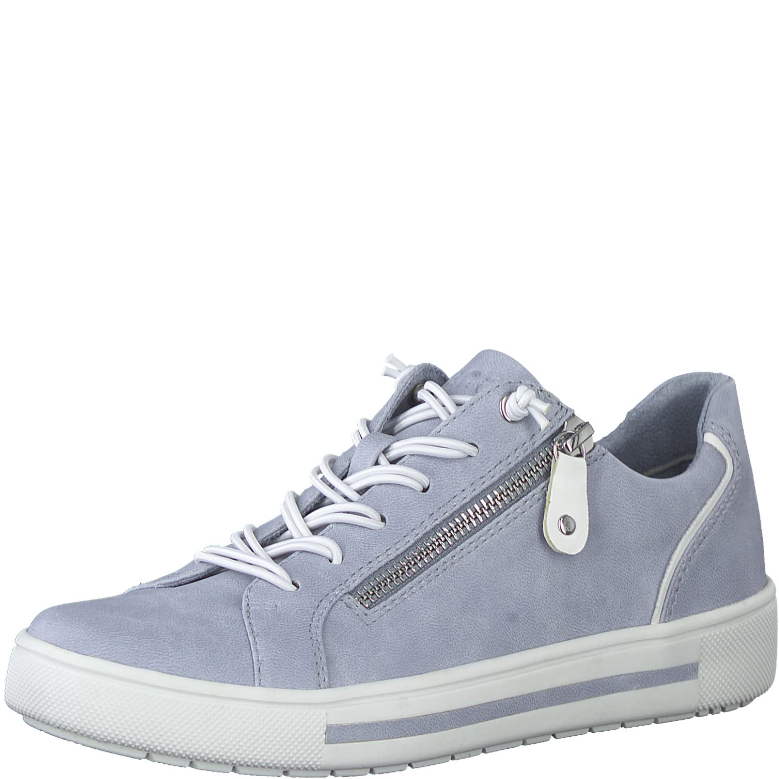 Jana Damen Sneaker flach mit Reißverschluss Vegan, Hellblau 1 (Blau), 41 EU